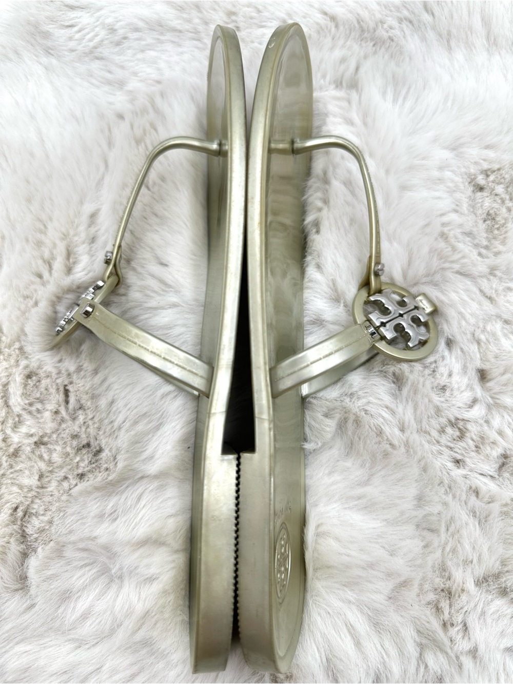 Tory Burch Sandals Gold Miller Jelly size 8 - Picture 8 of 9
